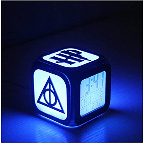 HAOHAO Harry,Potter Kreative 3D Stereo Led Kleiner Wecker Kinderzimmer Schlafzimmer LED Nachtlicht Elektronische Uhr Nachttischuhr-USB-Aufladung Cover