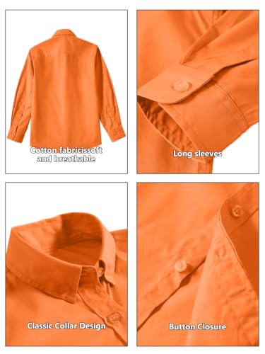 Image of DHTS Boys' Dress Shirts Toddle Boy Long Sleeve Uniform Shirt for Kids