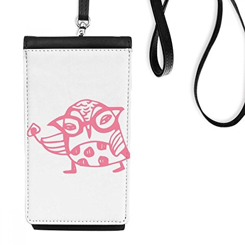 Sac téléphone oiseaux cartoon noir cadeau original amoureux animaux