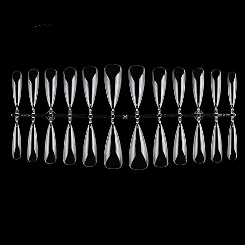 Vcedas Stiletto Nails Full Cover 240PCS Stiletto Press on Nail Tips Artificial False Nails 12 Sizes with Box for DIY Nail Salon (Clear)