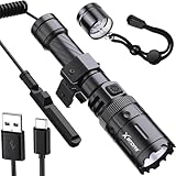 X.Store Picatinny Rail Flashlight, Rifle Flash Light USB...