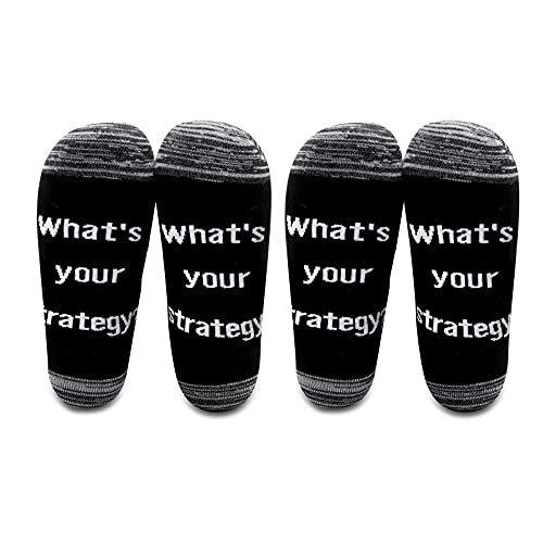 LEVLO Funny Chess Lovers Gifts What's your strategy Cotton Socks Gift for Chess Players