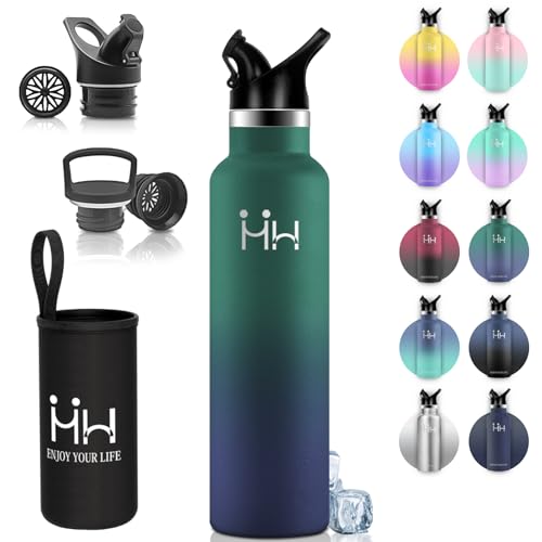 BOONSHAK ステンレスボトル 1000ml 水筒 保冷保温 炭酸対応 片手で開ける 1リットル 大容量 パッキン一体型 直飲み 漏れ防止 真空断熱 軽量 ハンドル付き 広口 女の子 男の子 大人 学生 自転車 スポーツ 登山 旅行 運動 部活 職場