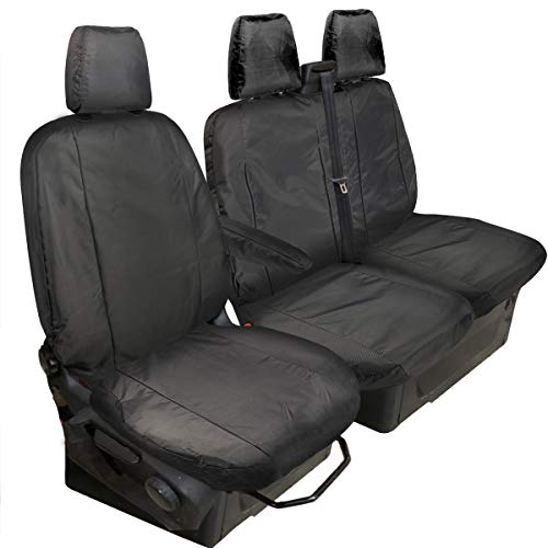 Shield Autocare © 100HDFTC13-BLK FULLY TAILORED 2013 on HEAVY DUTY VAN SEAT COVERS BLACK - FITS FORD TRANSIT CUSTOM 2013 ON