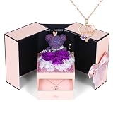 Konijiwa maman Regalo Mamá Cumpleaños Regalo Mamá Rosa Eterna Caja Regalo Collar Mamá Regalo Navidad Regalo Mamá Día de la Madre Regalos de cumpleaños, Acción de Gracias
