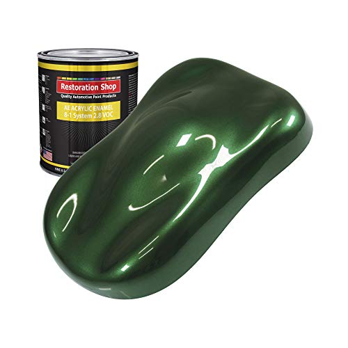 Restoration Shop - British Racing Green Metallic Acrylic Enamel Auto Paint - Quart Paint Color Only - Professional Single Stage High Gloss Automotive, Car, Truck, Equipment Coating, 2.8 VOC