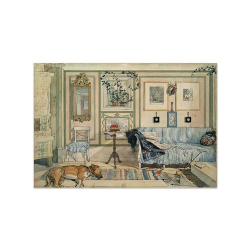 Peinture murale toile Carl Larsson affiche reproduction tableau décoration chambre