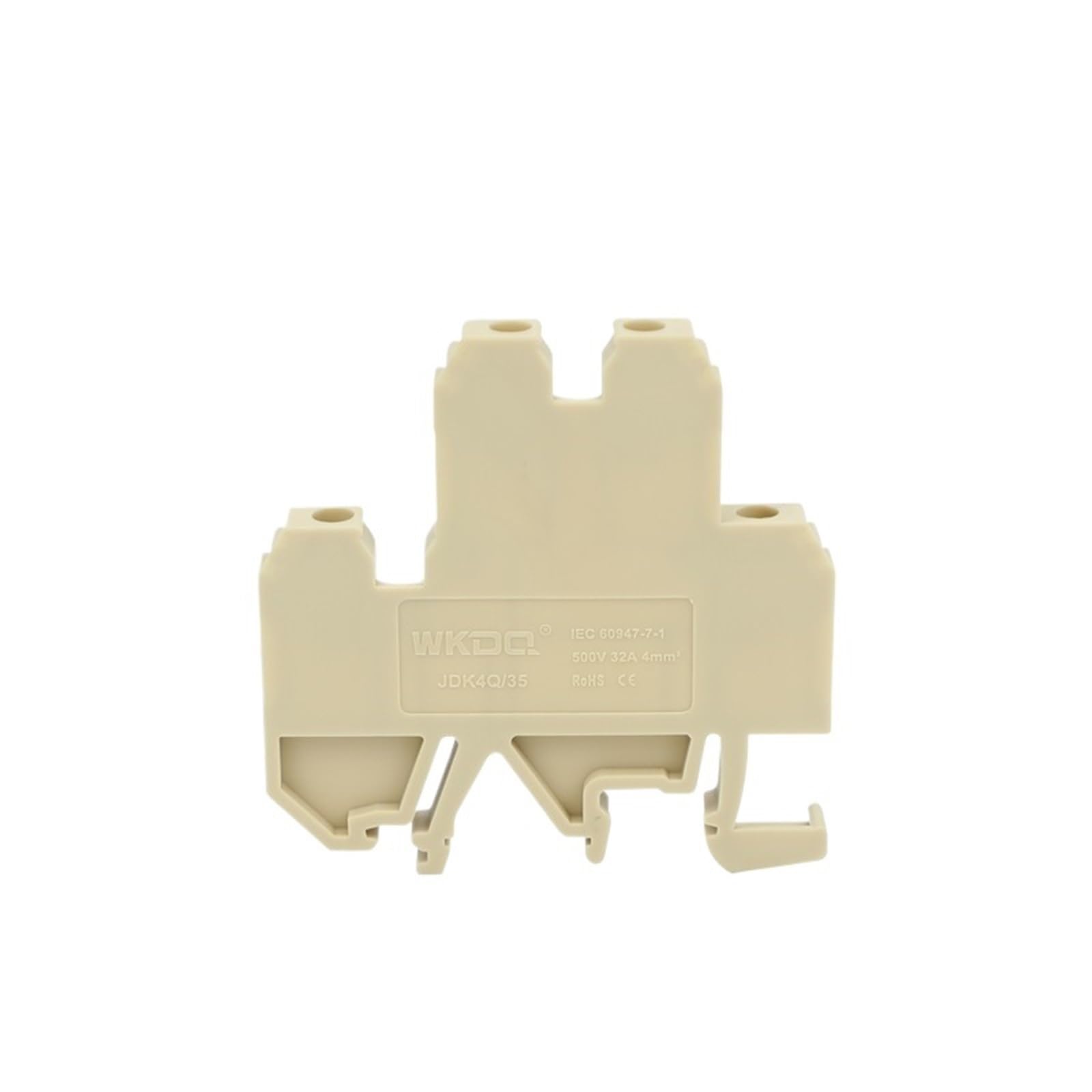 Morsettiera a doppia vite DK4Q/35, 2 livelli, 4 conduttori, 4 mm², per guida DIN, 10 pezzi (Gray)