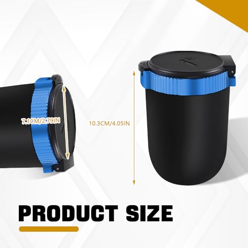 Image of Car Ashtray with Lid, Detachable Stainless Smokeless Ash Tray with LED Blue Light, Mini Portable Trash Can for Vehicle Cup Holder, Universal Interior Car Accessories (Blue)