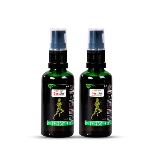 Image of Green Milk Bestlin Liniment | Ayurvedic Pain Relief Oils | Joint & Knee Pain Oil for Back, Shoulder & Muscle Stiffness | Lightweight Non-Greasy Body Pain Oil | Herbal Liniment for Everyday Comfort | 50ml (Pack of 2)