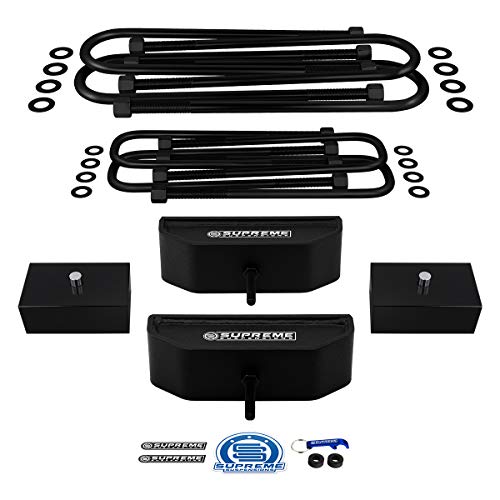 Supreme Suspensions - 2" Full Lift Kit for 1999-2004 Ford F250 / F350 Super Duty 4WD Front High-Strength Steel Lift Blocks & Rear Billet Aluminum Lift Blocks + 2 Sets of Heavy-Duty U-Bolts