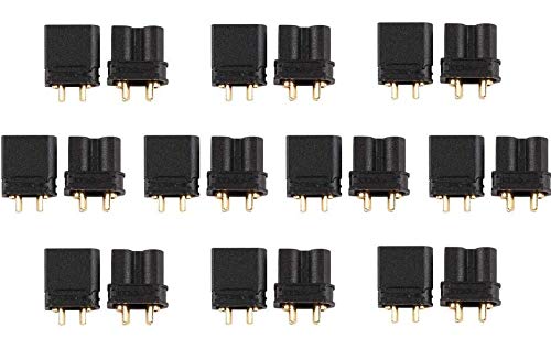 5 Paar XT60H Steckverbinder (männlich/weiblich) – Für RC-Modellbau, Lipo-Akkus, Gelb/grau