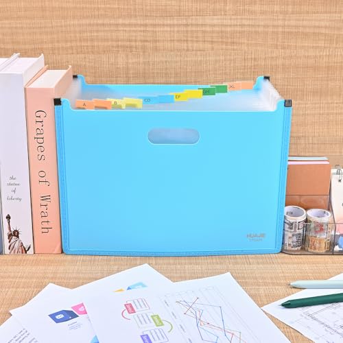 Valtiner Organizador de arquivos sanfonado, pasta de arquivo expansível com 13 bolsos com abas color