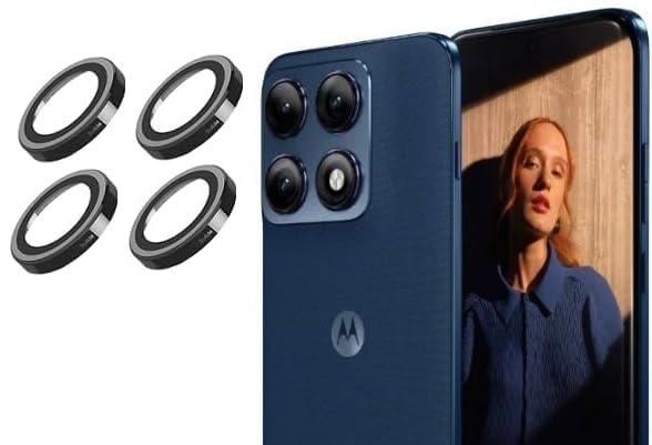 Image of For Motorola Moto Edge 70 Pro 5G Camera Lens Protector, Individual Metal Ring, [Strong Adsorption] Scratch Resistant Ultra-Thin HD Clear, 4Piece-Black