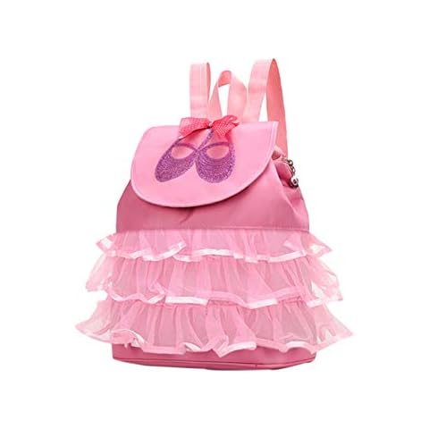 Little Girl Princess Dancing Rucksack - Ballet Gymnastics Swimming School Outdoor Travel Yoga Sport Handbag Backpack Ballerina Shoe Dress Luggage Suitcase Pink Cover