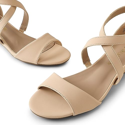 Image of DREAM PAIRS Women's Low Wedge Sandals Ankle Strap Heel Sandal Open Toe Wide Dress Summer Shoes