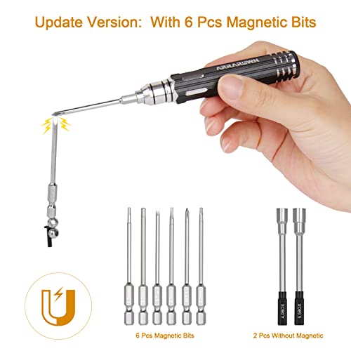 Arrarown SET-8IN1 10 In 1 Rc Model Repair Tools Kit With 1.5/2.0/2.5/3.0/4.0/5.5Mm Hex Screwdrivers Wrench Phillips & Slotted Screwdriver, Metal Tray For Rc Cars Helicopter Drone Boat thumb #1
