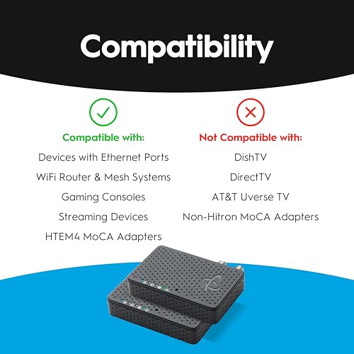 Image of Hitron MoCA 2.5 Network Adapter (2-Pack) NOT a Modem - Extends Internet Over Coax | NOT for Satellite /AT&T U-Verse | Works Cable /Fiber /DSL | Requires Connected Coax