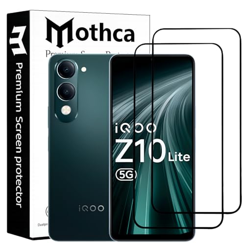 Image of Mothca Military-Grade Tempered Glass Screen Protector Compatible for iQOO Z10 Lite /Vivo T4 Lite with Edge to Edge Coverage - Case Friendly, Anti-Scratch & Bubble-Free Installation Kit (Pack of 2)