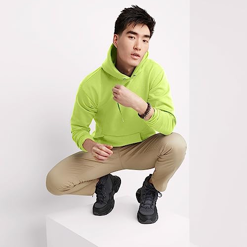 Hanes EcoSmart Hoodie, Midweight Fleece, Pullover Hooded Sweatshirt for Men, Safety Green, 4X Large - 5