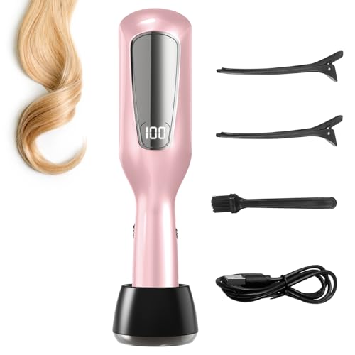 KYFIU Hair Trimmer Automatic Home Care Clipper 2-in-1 for Dry Damaged Splitting Broken Brittle Straight Curly Frizzy Beauty Styling-Pink