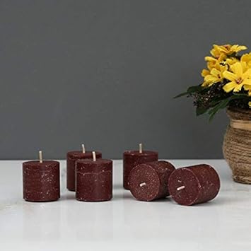 AuraDecor Set of 12 Fragrance Sandalwood Votive Candles (Brown)