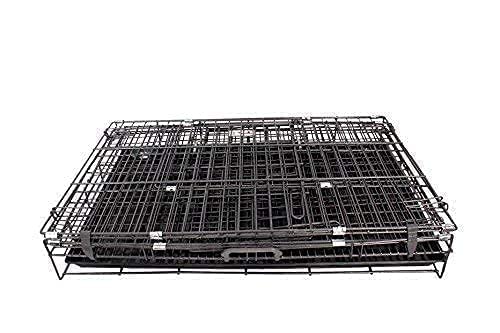 Image of Dog Trust Dog cage Powder Coated Iron Cage with Removable Tray for Dog 24 Inch Silver Black for Medium Size Dogs (24 inch Black cage)