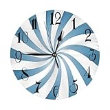 Reloj Pared Vórtice Azul, Relojes, Sin Marco, Sin Tictac, Reloj Cocina Pared para Salon Cocina Oficina 25cm