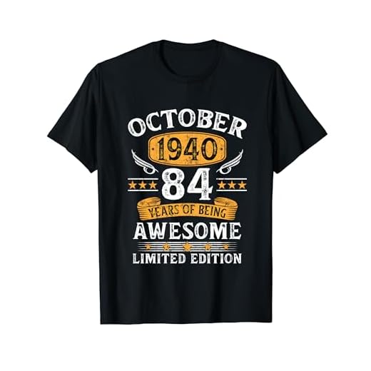 84 Años Cumpleaños Hombre Mujer Octubre 1940 Vintage 1940 Camiseta