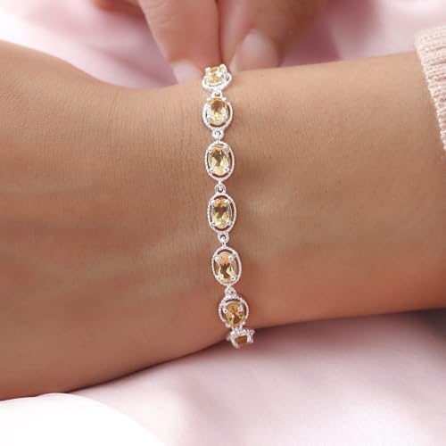 Shop LC 925 Sterling Silver Citrine Bolo Bracelet Chakra Women Birthday Gifts for Women2