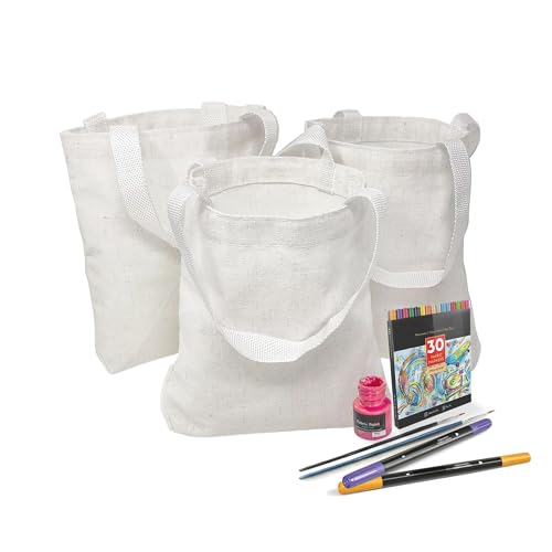 Podzly 12 DIY Blank Mini Canvas Tote Bags - 8