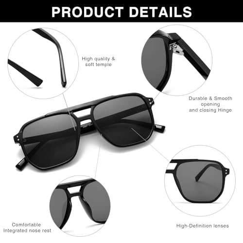 Retro Square Aviator Sunglasses Women Men 70s Vintage Trendy Plastic Frame Sun Glasses4