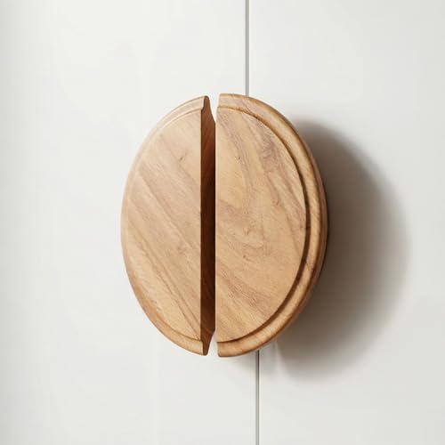 Image of Teak Wood Wooden Wardrobe Handle /Cabinet Handle /Wardrobe Door Pull Handle (8 x 4 Inch) Natural Wood Finish - Model 5020-| 3 Years Warranty |