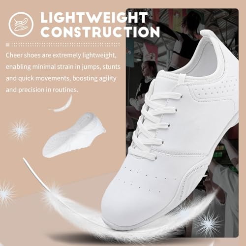 ziitop Cheer Shoes Girls Kids Youth White Cheerleading Shoe Sneakers Athletic Training Dance Walking2