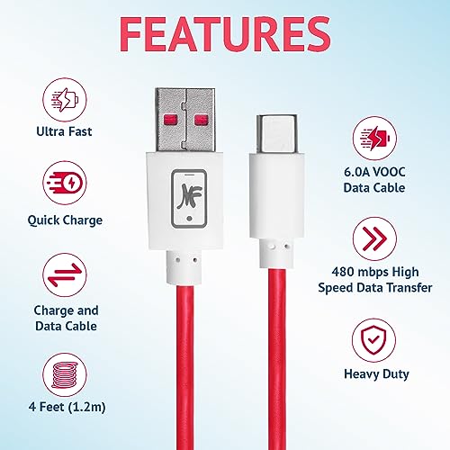 Image of 6A USB to Type C Vooc Data Sync Fast Charging Cable Fast Charging Smart Charging with Quick Charge Compatible For Laptop, Galaxy M33 M53 M51 S20 Ultra, A71, A53, A51