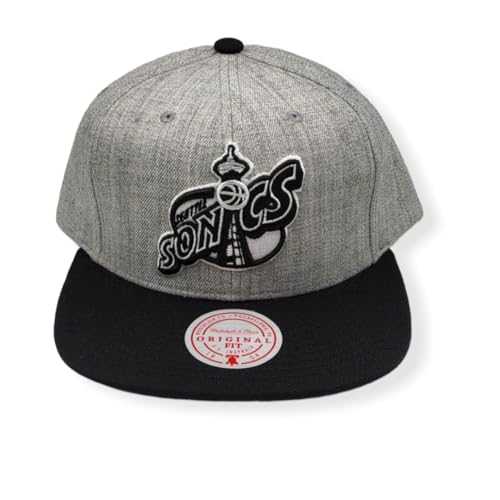 Mitchell & Ness Snapback: Seattle Supersonics Grey Black Pop Hardwood Classics