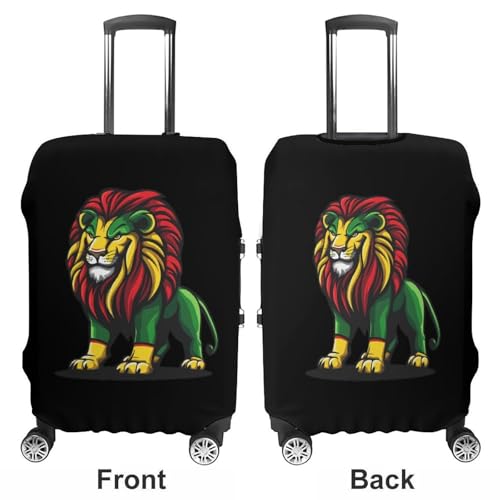 Jamaican Lion Rasta Reggae Music Travel Luggage Cover Suitcase Protector Baggage Covers for Men Women M3