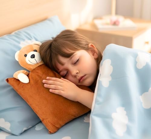 Image of Tickles Soft Teddy Cushion Stuffed Plush Pillow Toy for Kids Boy & Girls (Size: 33 cm Color: Brown)