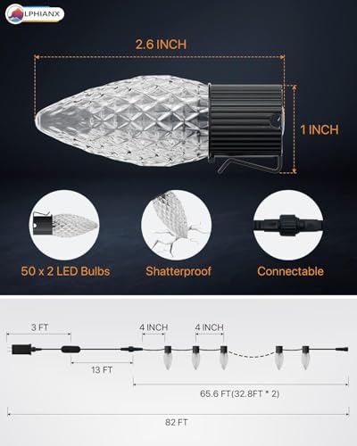 Smart C9 Christmas Lights Outdoor,82ft 100 Leds smart outdoor string lights - image 3