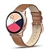 SWEES Leather Band Compatible Samsung Galaxy Watch Active 40mm Band, 20mm Genuine Leather Replacement Bands with Quick Release Pins for Galaxy Watch Active 2 Smart Watch 2019 Women Men, Classic Brown