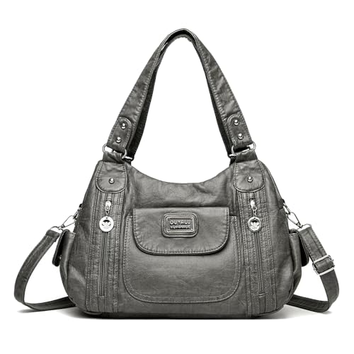 Sac bandoulière rétro gris idéal pour le quotidien actif des femmes modernes