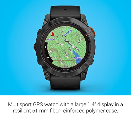 Image of Garmin fēnix 7X Pro Solar, Multisport GPS Smartwatch, Built-in Flashlight, Solar Charging Capability, Black