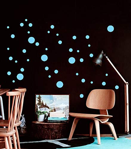 Assorted Size Polka Dot Decals -180pcs Light Blue Dot Mix Wall Decals for Room Decoration Vinyl Decor by Bugybagy (Matte Light Blue)