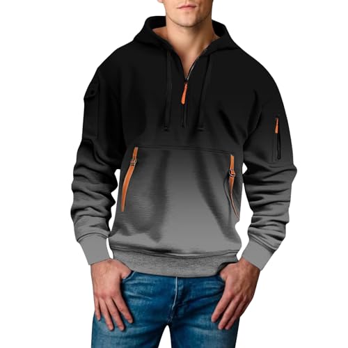 Sudadera con capucha para hombre con estampado 3D flores dinámicas gris talla S manga corta