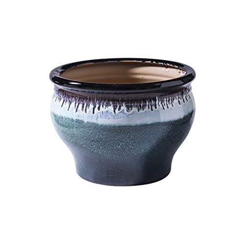JKXWX Maceta Maceta de cerámica Pote de jardín Balcón al Aire Libre Inicio Tabla de café Oficina Decoración de Escritorio Dimentación de Maceta Grande Diámetro 18.89 Pulgadas Jardinera Macetero