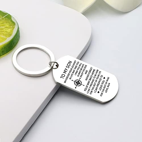 HULALA Inspirational Son Gifts from Mum to My Son Keyring Keepsake Keychain for Men Boys Birthday Christmas Graduation