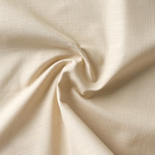 Image of 100% Cotton Pom Pom Cushion with Filler, Elegant & Modern Cushion Cover for Living Room, Square Shape, 16 inchx16 inch, uni slub, Set of 2 - Beige