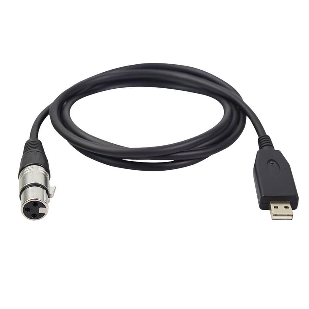 Professional Audio Cable Female 3 Pin XLR to USB2.0 Cable Adapter USB Female to XLR Male Microphone Cable 2Meter