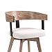 Glamour Home Beck Beige Linen Fabric Bar Stool with Natural Wood Backrest and Legs