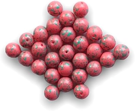 36 pcs Czech Glass Round Beads 6 mm Pink Green